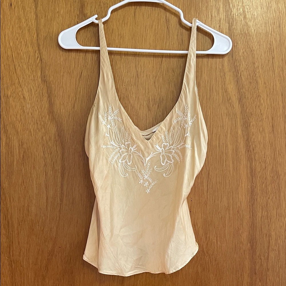 Embroidered Cream Women's Top